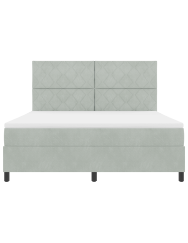 Letto a Sorgente LED Grigio chiaro 180 x 200 cm Tessuto