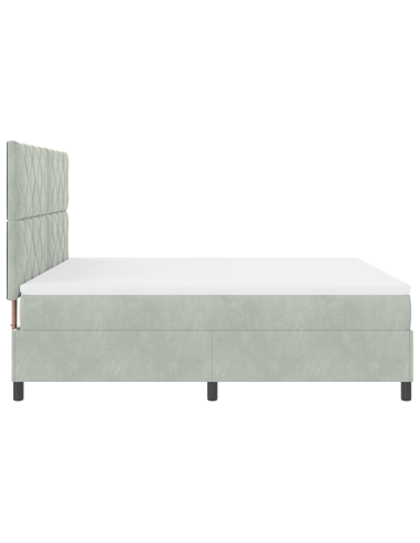 Letto a Sorgente LED Grigio chiaro 180 x 200 cm Tessuto