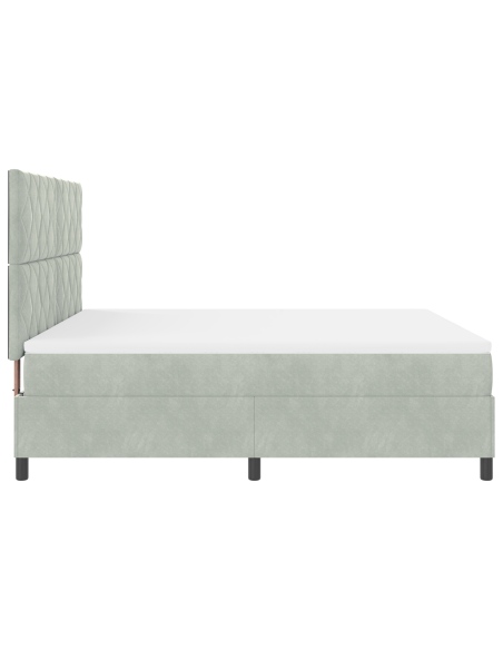 Letto con Rete a Molle e Materasso & Luce LED Grigio Chiaro 180x200 cm Velluto