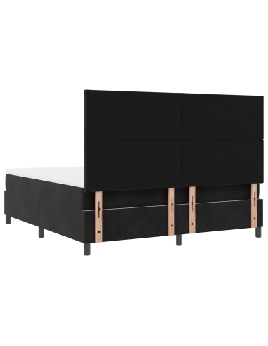 Letto a Sorgente LED con materasso Nero 180 x 200 cm Tessuto