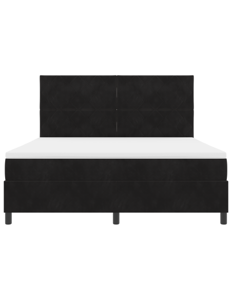 Letto Box Spring con Materasso e LED Nero 180x200 cm Velluto