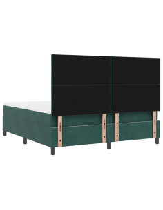 Letto a Sorgente LED Verde Scuro 180 x 200 cm Tessuto 2