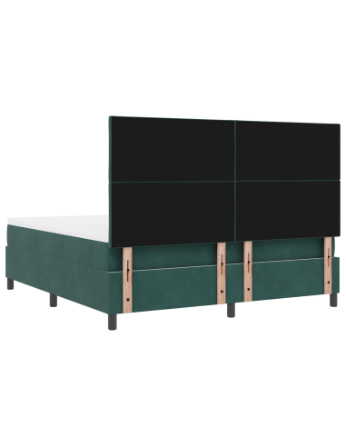 Letto a Sorgente LED Verde Scuro 180 x 200 cm Tessuto