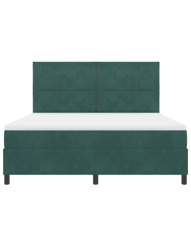 Letto a Sorgente LED Verde Scuro 180 x 200 cm Tessuto