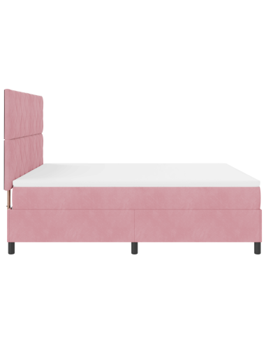 Letto a Sorgente LED con materasso Rosa 180 x 200 cm Tessuto
