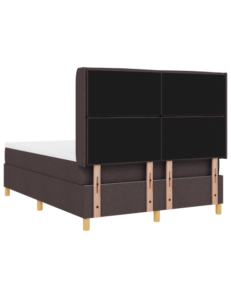Letto a molle con materasso e LED marrone scuro 160x200 cm in tessuto