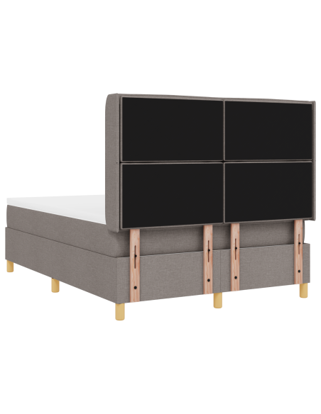 letto box spring  con materasso e LED tortora 160x200 cm in tessuto