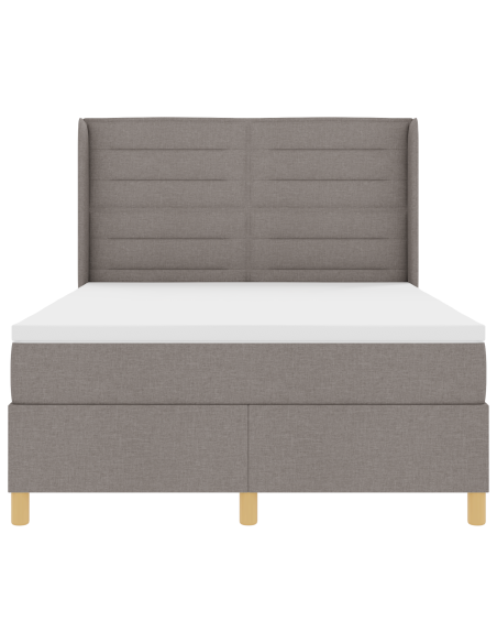 letto box spring  con materasso e LED tortora 160x200 cm in tessuto