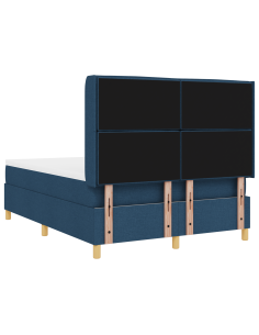 Letto a molle con materasso Blu 140 x 200 cm Tessuto 2