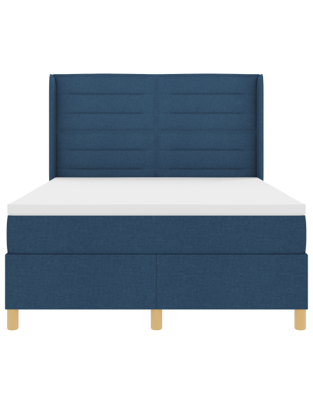 Letto Box Spring con Materasso e LED Blu 160x200 cm Tessuto