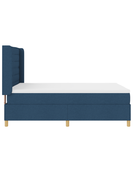 Letto Box Spring con Materasso e LED Blu 160x200 cm Tessuto