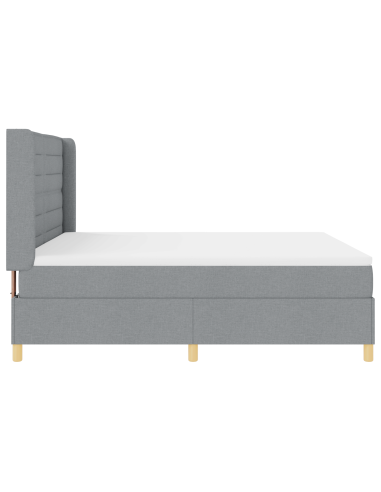 Letto a molle con materasso Grigio chiaro 140 x 200 cm Tessuto