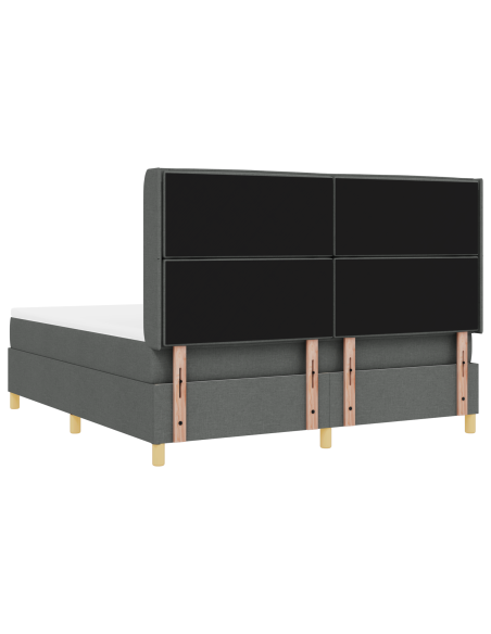 Letto a Box con Materasso e LED Grigio Scuro 180x200 cm in Tessuto