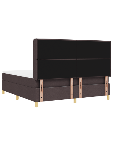 Letto a molle con materasso Marrone 140 x 200 cm Tessuto