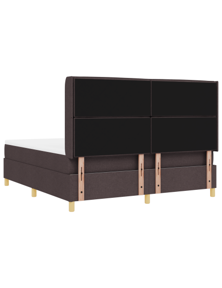 Letto Box Spring con Materasso & LED Marrone Scuro 180x200 cm Tessuto