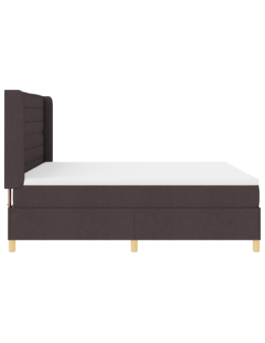 Letto a molle con materasso Marrone 140 x 200 cm Tessuto