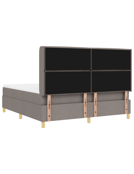 letto a molle vitaXL con materasso e LED tortora 180x200 cm in tessuto