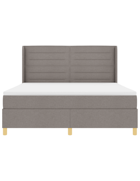 letto a molle vitaXL con materasso e LED tortora 180x200 cm in tessuto