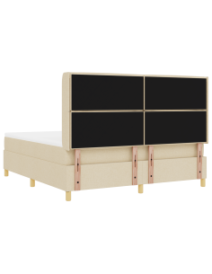 Letto a molle con materasso Crema 140 x 200 cm Tessuto 2