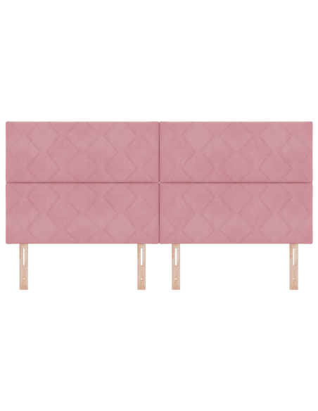Testiera LED Design a Blocchi di Diamante Rosa 200 cm Velluto