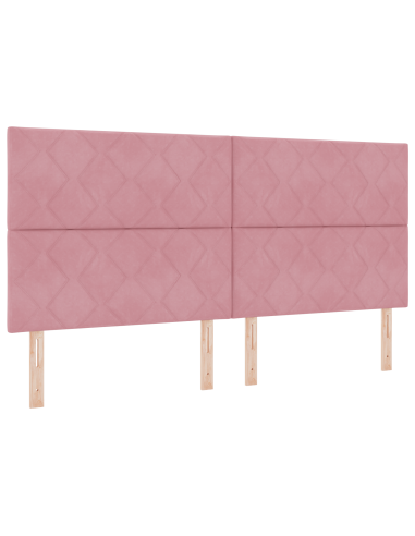 Testiera LED Rosa 200 cm Pelle Sintetica