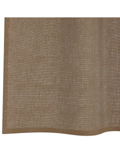 Tende in Voile con Passanti 2 pz Marrone Chiaro 140x140 cm
