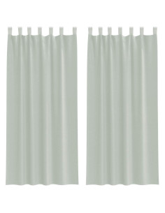 Tende in Voile con Tasche per Aste 2 pz Grigio Chiaro 2