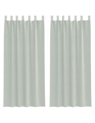 Tende in Voile con Tasche per Aste 2 pz Grigio Chiaro