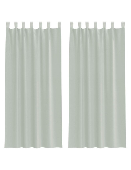 Tende in Voile con Tasche per Aste 2 pz Grigio Chiaro