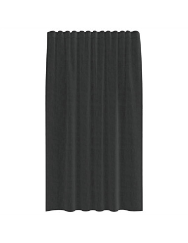 Tende in Voile con Tasche per Aste 2 pz Nero