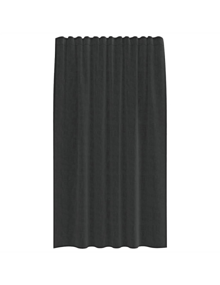 Tende in Voile con Tasche per Aste 2 pz Nero