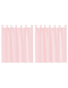 Tende in Voile con Tasche per Aste 2 pz Rosa Chiaro 2