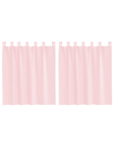 Tende in Voile con Tasche per Aste 2 pz Rosa Chiaro