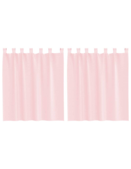 Tende in Voile con Tasche per Aste 2 pz Rosa Chiaro