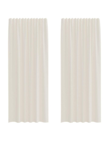 Tende in Voile con Tasche per Aste 2 pz Crema