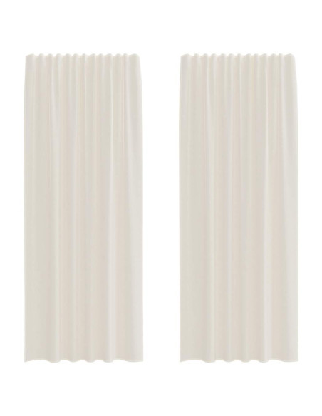 Tende in Voile con Tasche per Aste 2 pz Crema