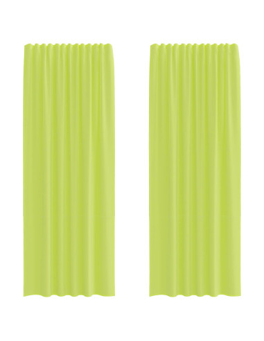 Tende in Voile con Tasche per Aste 2 pz Verde Mela