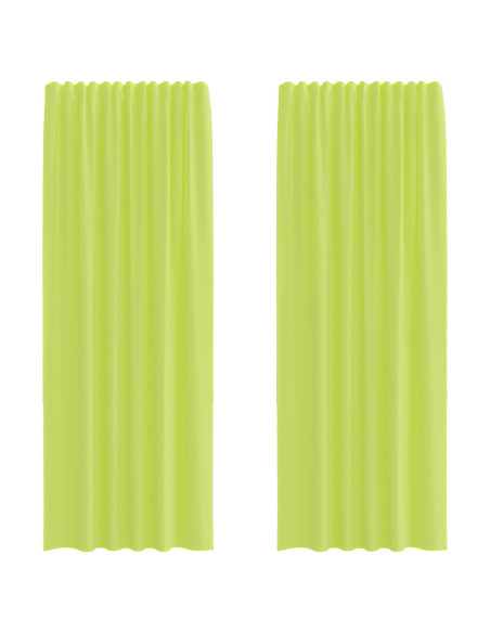 Tende in Voile con Tasche per Aste 2 pz Verde Mela