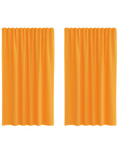 Tende in Voile con Tasche per Aste 2 pz Arancio 2