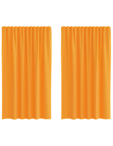 Tende in Voile con Tasche per Aste 2 pz Arancio
