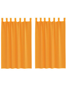 Tende in Voile con Passanti 2 pz Arancio 140x175 cm 2