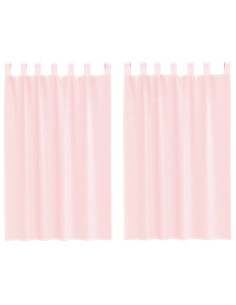 Tende in Voile con Passanti 2 pz Rosa Chiaro 140x175 cm 2