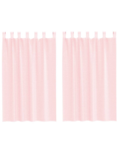 Tende in Voile con Passanti 2 pz Rosa Chiaro 140x175 cm