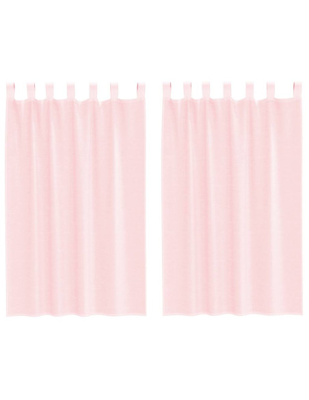 Tende in Voile con Passanti 2 pz Rosa Chiaro 140x175 cm