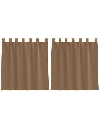 Tende in Voile con Passanti 2 pz Marrone Chiaro 140x140 cm