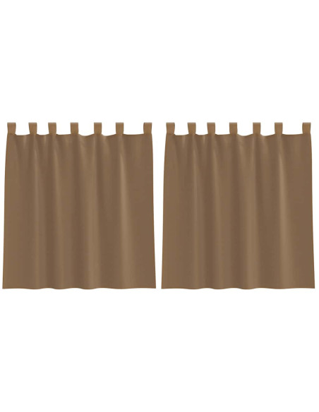Tende in Voile con Passanti 2 pz Marrone Chiaro 140x140 cm