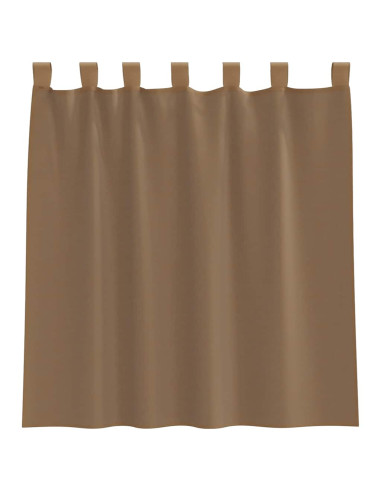 Tende in Voile con Passanti 2 pz Marrone Chiaro 140x140 cm