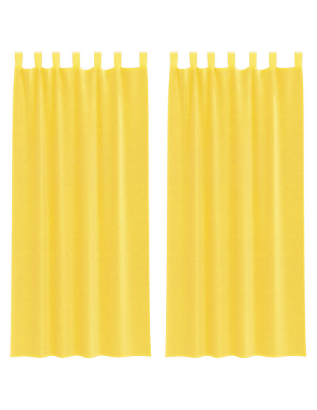 Tende in Voile con Passanti 2 pz Giallo 140x225 cm