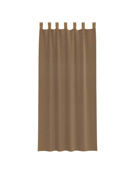 Tende in Voile con Passanti 2 pz Marrone Chiaro 140x225 cm