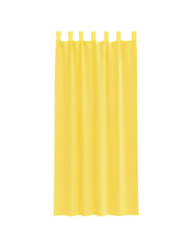 Tende in Voile con Tasche per Aste 2 pz Giallo